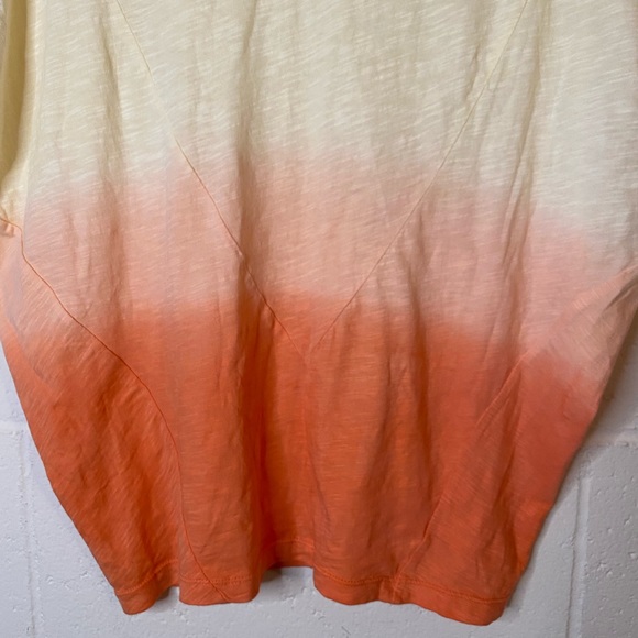 NWT LOFT Yellow Orange Ombré Oversized Short Sleeve Low Neck T-shirt - Picture 6 of 10
